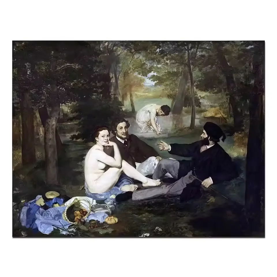 Edouard Manet's the Picnic - High Quality Oil Painting, image size:960x960