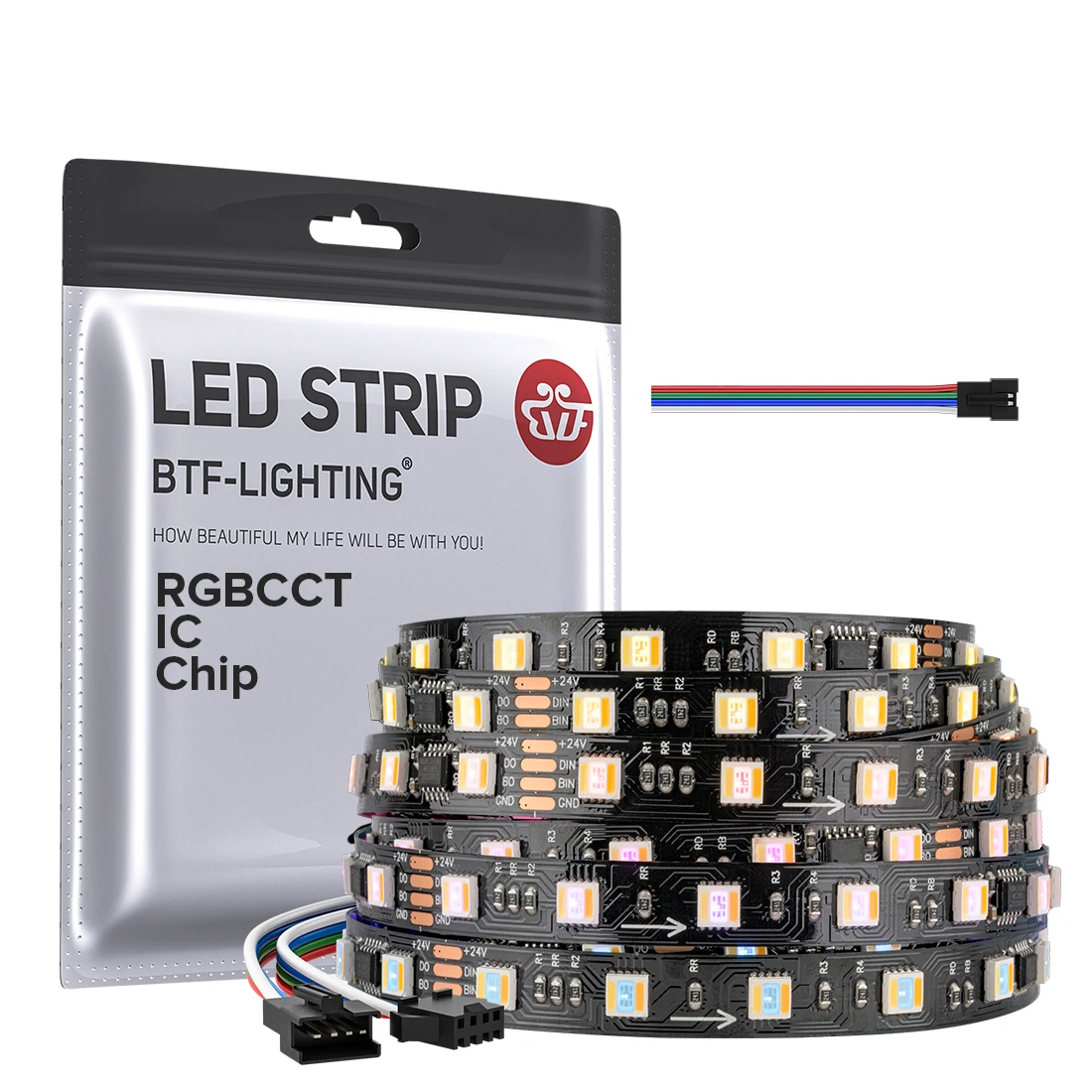 Ws2805 Rgbcct Smd5050 5 In 1 Led Strip 4pin Dual Data Wire Dc24v 60leds ...