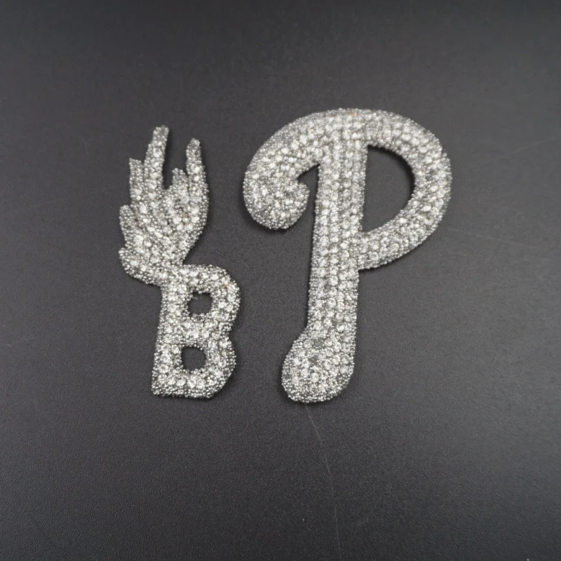 Free sample Sparkly Colored Iron-on Crystal Rhinestone Patches luxury designer patches for hats