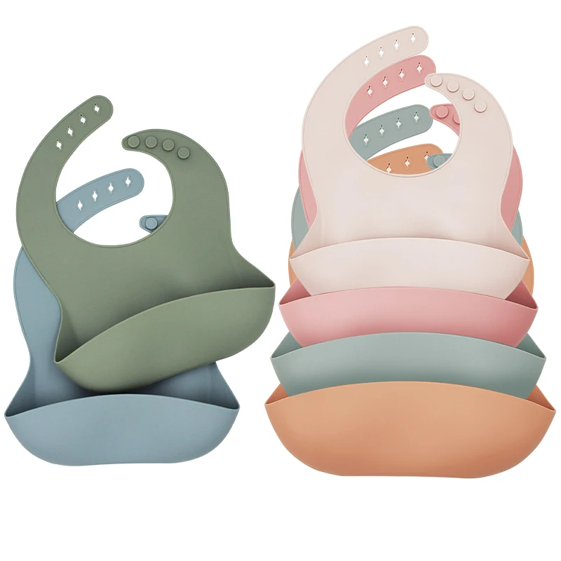 Baby Silicone Bibs Long Sleeve Waterproof Silicone Custom Baby Bibs