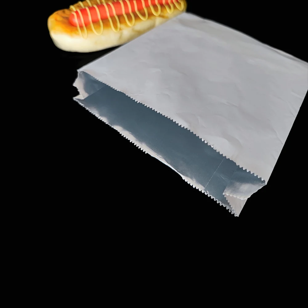 Bolsa de papel de pinchos a la parrilla con bolsa de textura de línea de material de lámina
