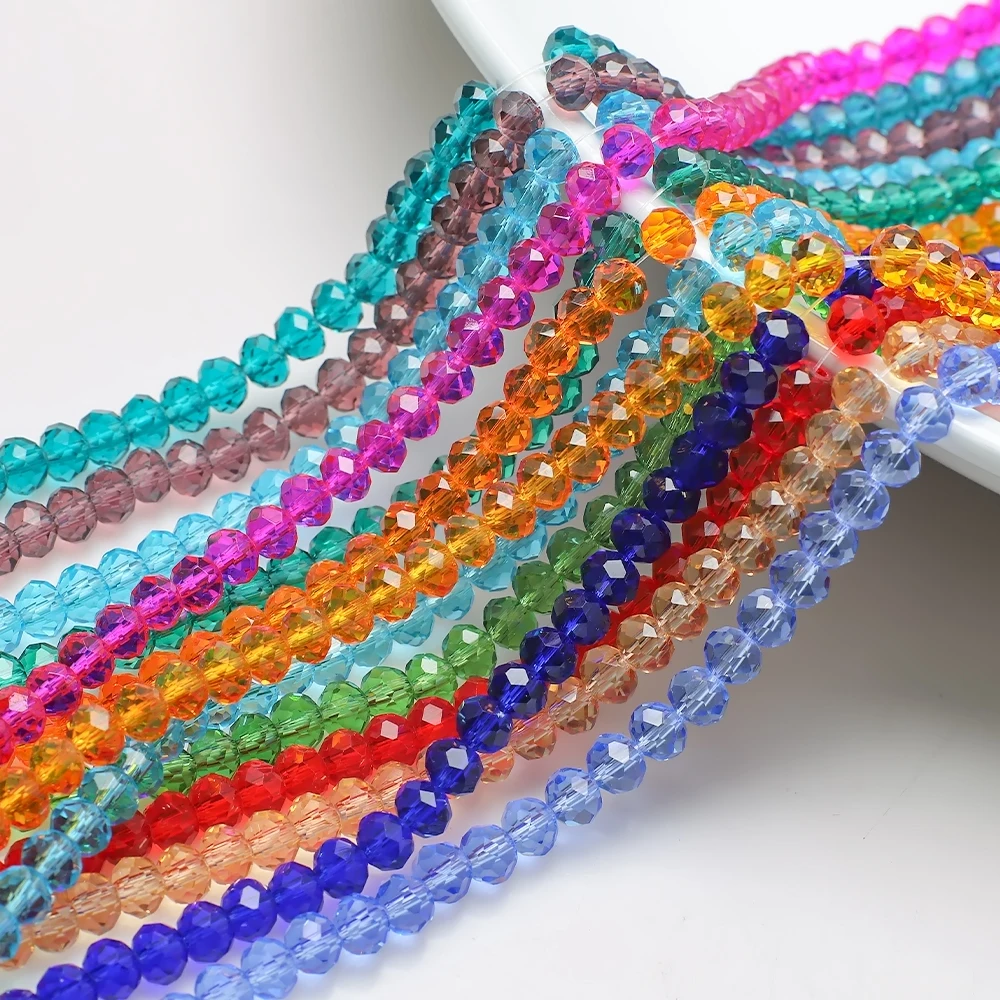 Wholesale Plating Rondelle Faceted DIY 2/3/4mm Crystal beads for Jewelry  Supplier Making more color for choice 