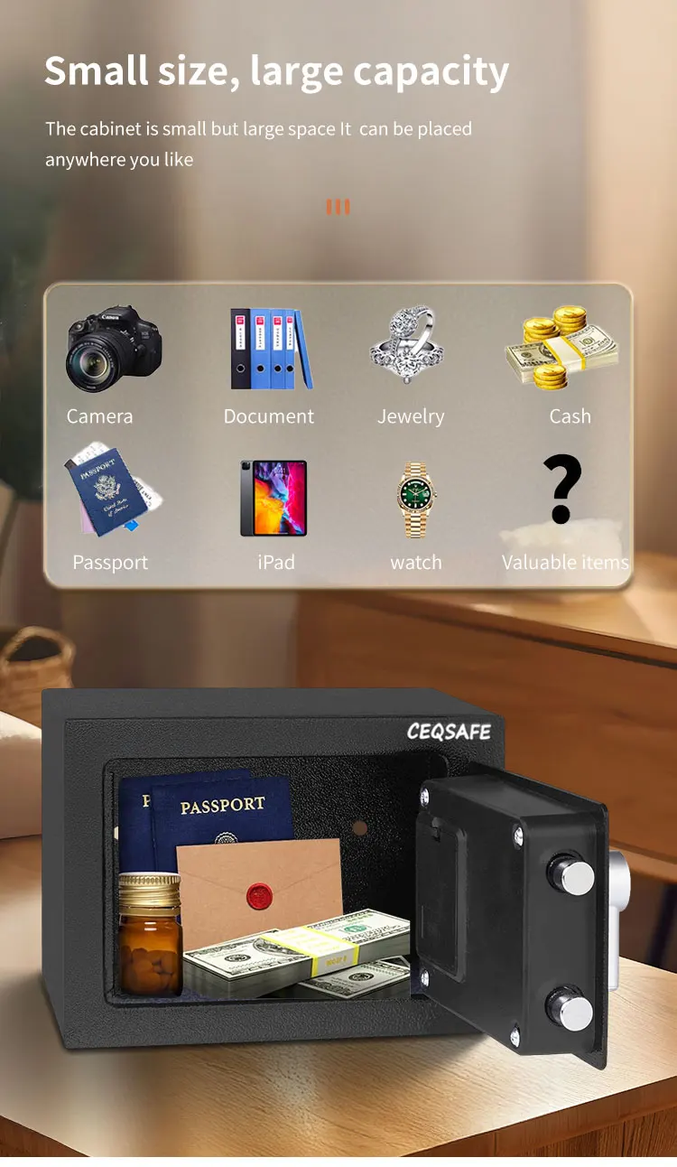 CEQSAFE High Quality Home Room Metal Code Security Digital Deposit Small Safe Box manufacture