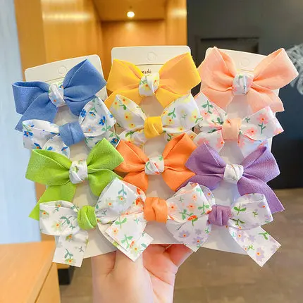 Baby Bow Hair Clip Bangs Lovely Girl Cloth Art Card Hairpin