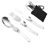 Cuchillo, cuchara y tenedor de alambre de acero.