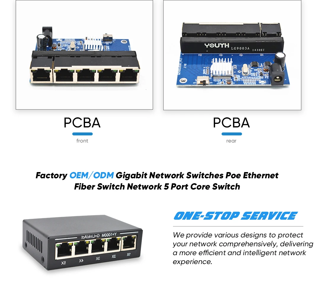 5 Ports 1000m Network Switch With Metal Shell For Computer