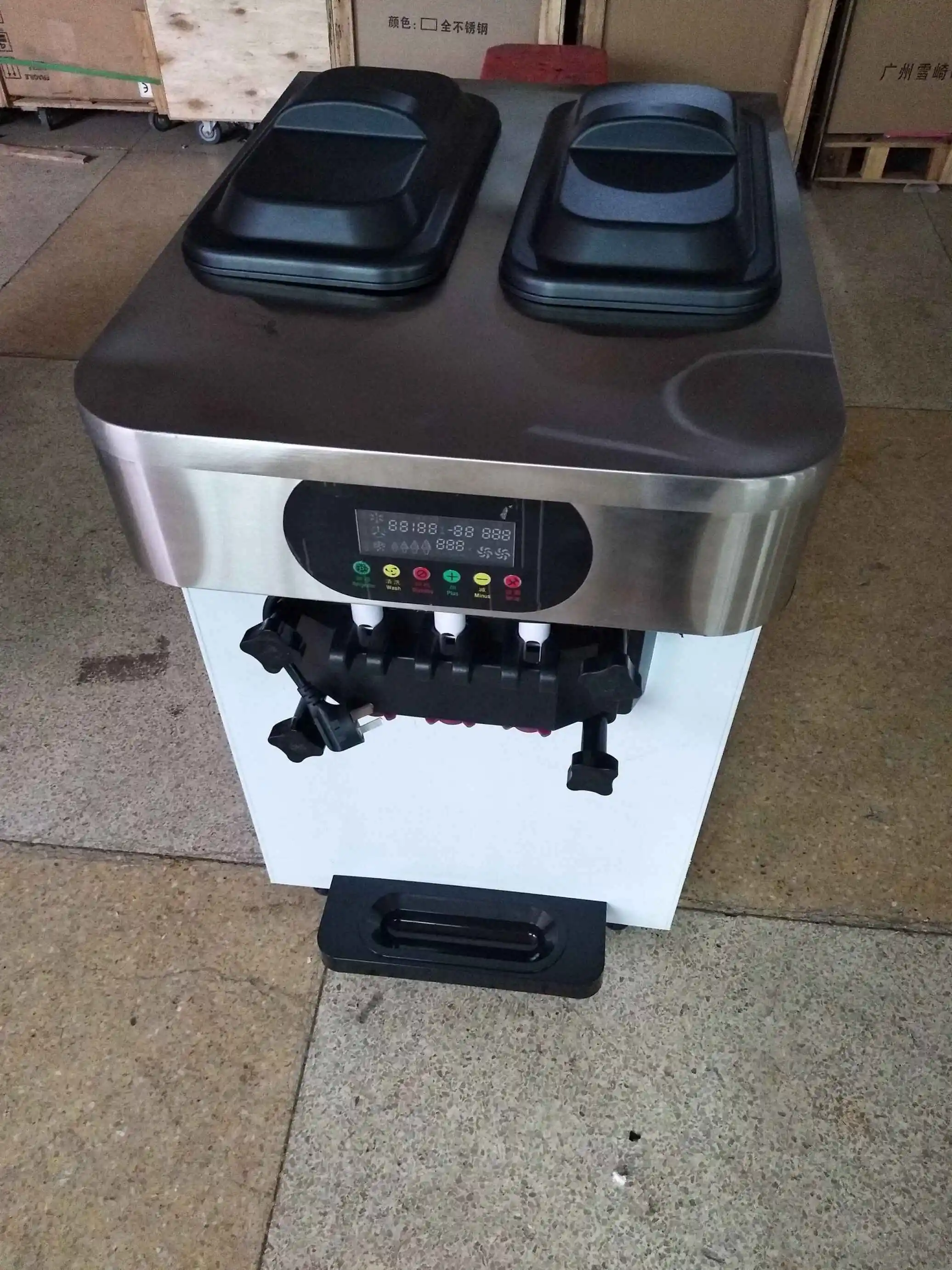 OEM Small Mini Taylor Soft Ice Cream Making Machine Steel Color Three Flavors Sweet Ice Cream Vending Maker Machines