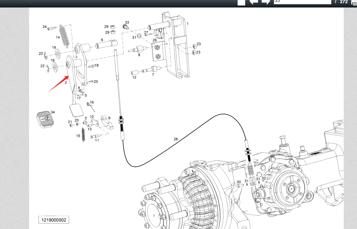 forklift spare parts pedal assy. parking brake  for linde forklift parts linde spare parts  1218 1283 1219 manufacture