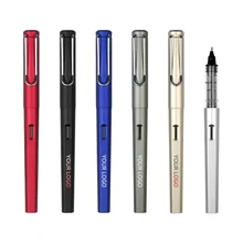 Customized Logo Visible Capacity High-end Design Solid Color body Office Signature Gel pen