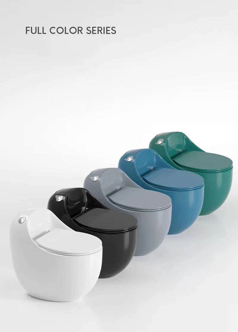 Egg - shaped Chinese manufacturers direct marketing ceramic sanitary ware toilet round colored siphon one - piece toilet manufacture