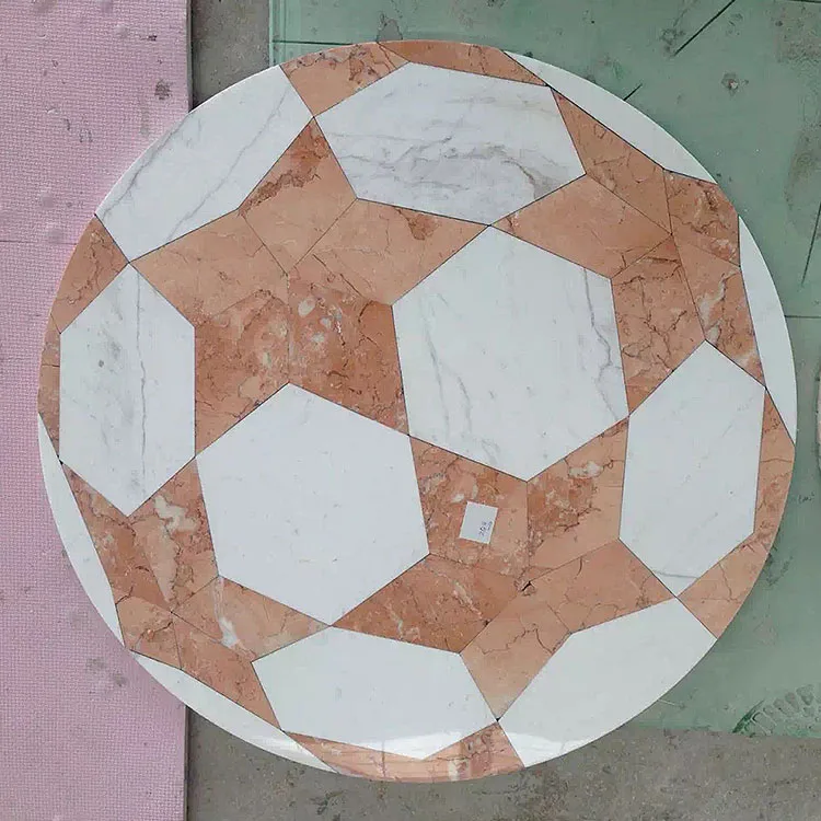 Round Waterjet Cut Pattern Mosaic With Marble for Hotel Foyer Flooring Design