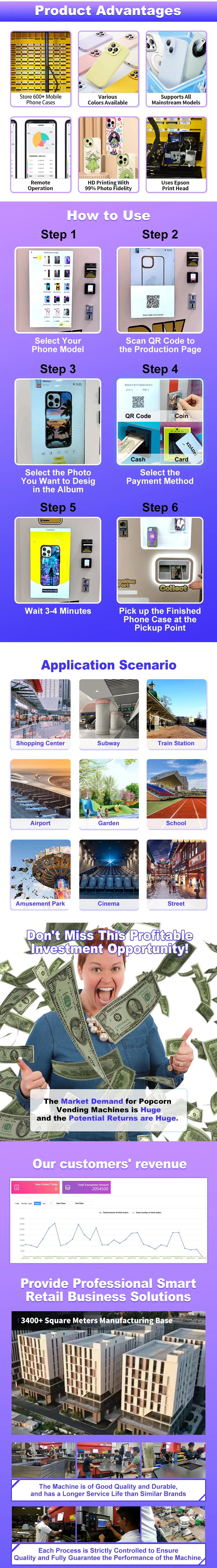 Funpark New Arrival UV Printer Manufacturers Self-Service Phone Case Vending Machine Custom Printed Phone Cases for Sale supplier