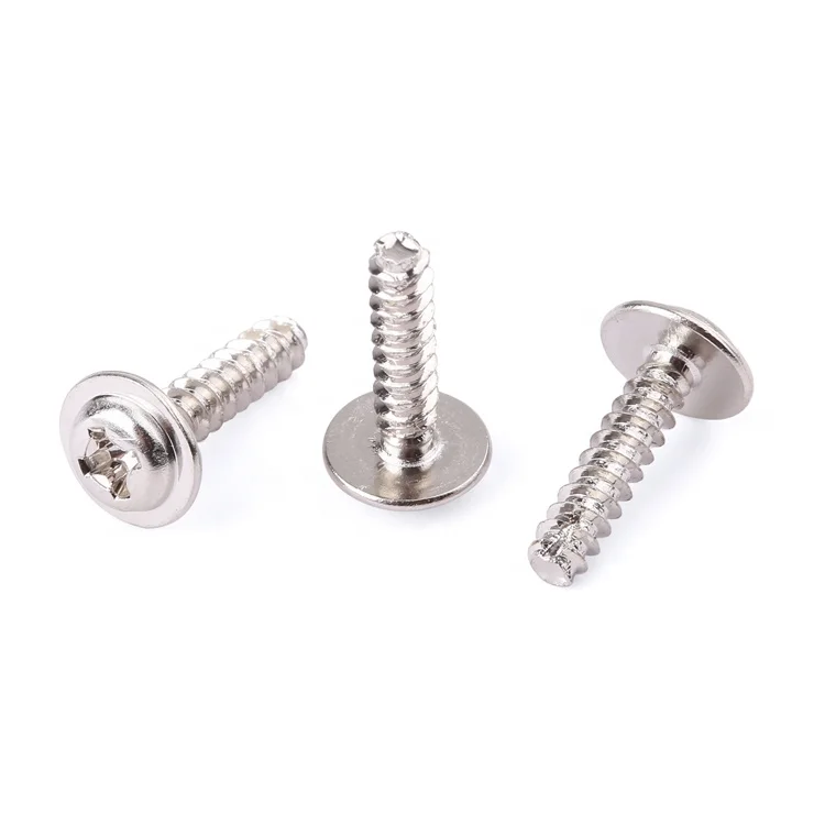 Factory fastener stainless steel SS304 SS316 A2-50 A2-70 cross recessed pan head with collar tapping screw DIN 968