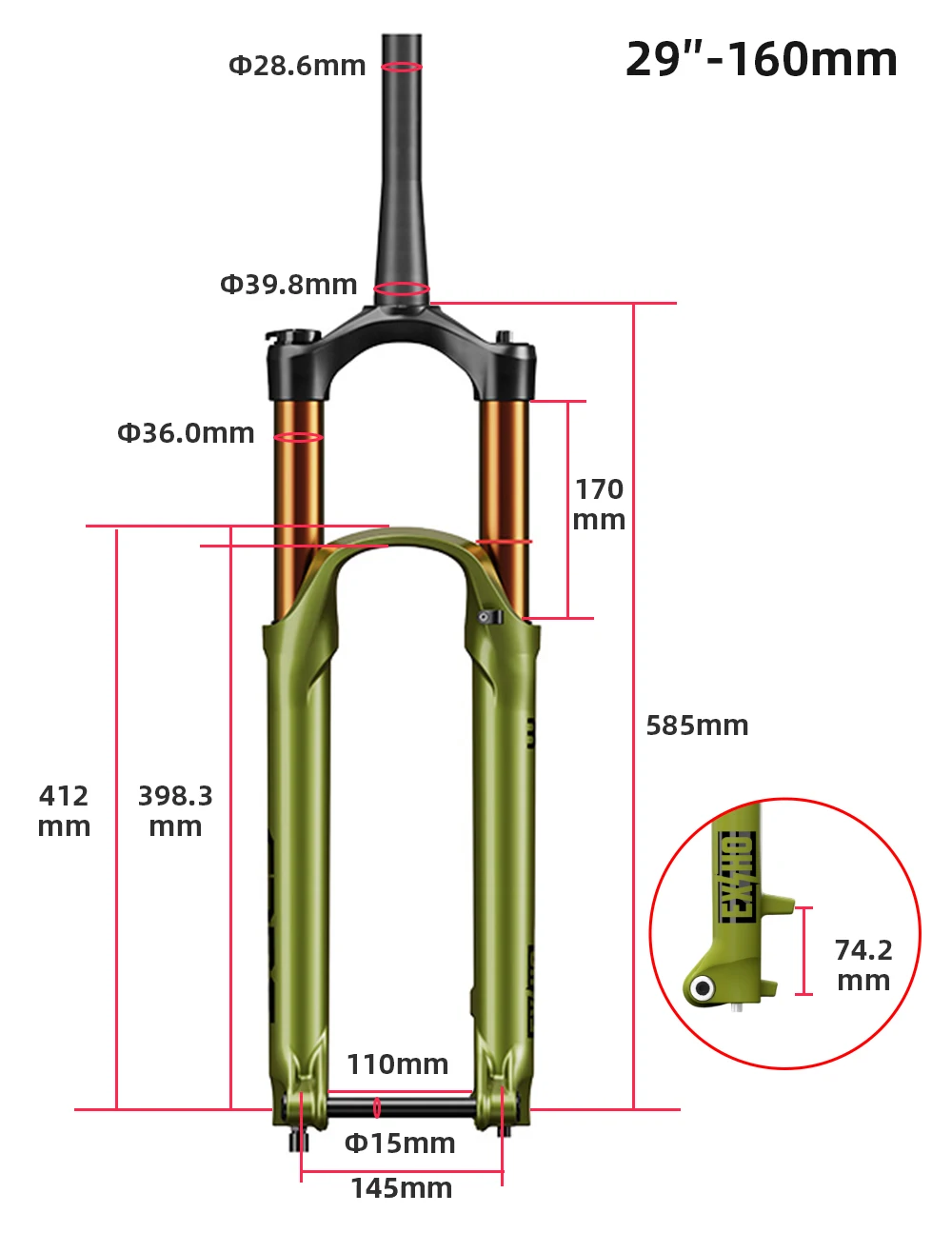 Bicycle Fork Cole Air Fork Price Aeroic X-4 Air Fork – Red Bike