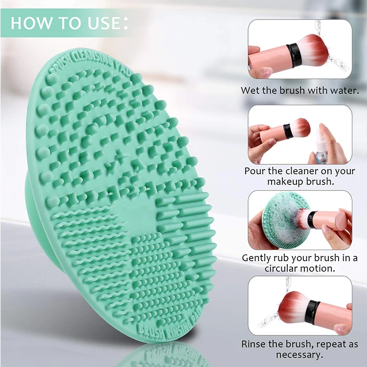 Wholesale Round Makeup Brush Washing Tools Pad High Quality Eco