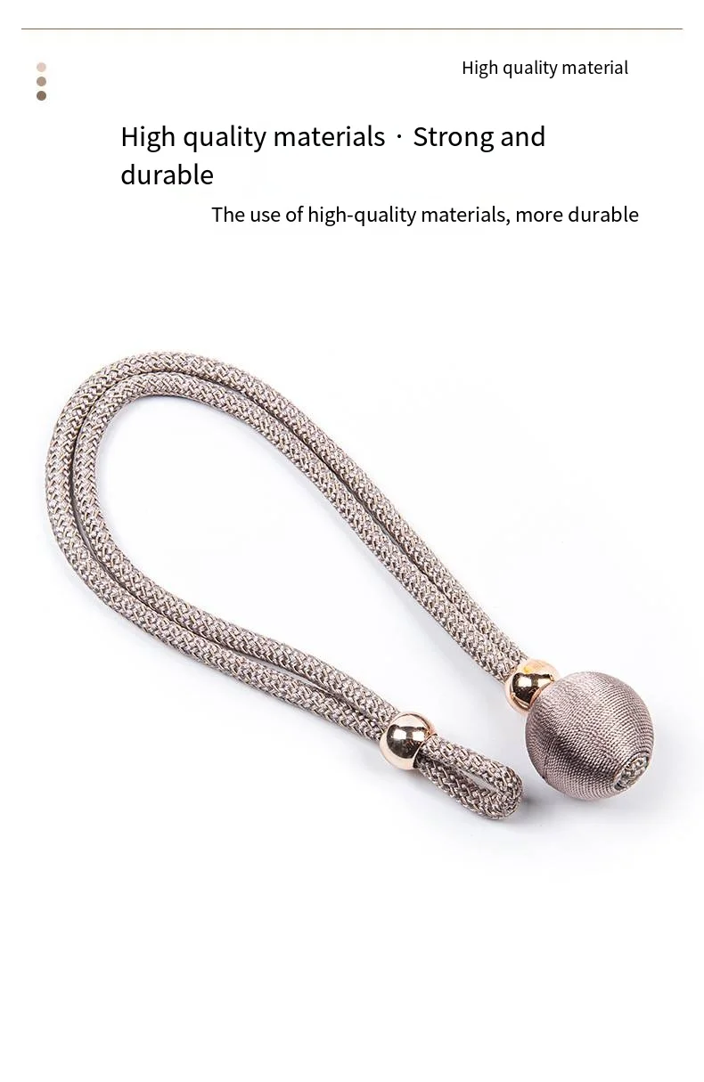 Modern simple pull-out egg ball bead strap No holes no installation adjustable curtain strap Curtain strap factory