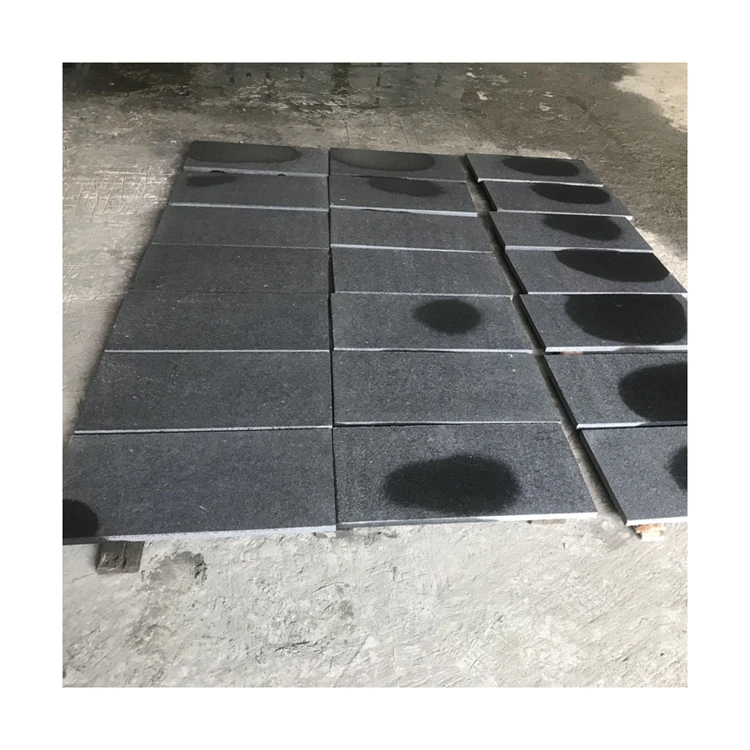 Exterior Black Basalt Stone Cladding Exterior Facade Flamed G684 Black Granite Stone Facade