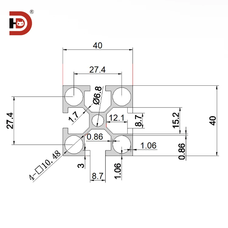 product 4040 4080 factory extrusion industry profile aluminum custom t slot v slot aluminum profile champagne color electrophoresis266-3