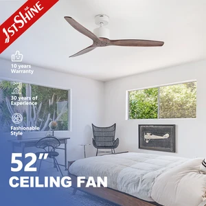 1stshine Ceiling Fan Wooden Blades 6 Speeds Remote Control Fancy Ceiling Fan with DC Motor