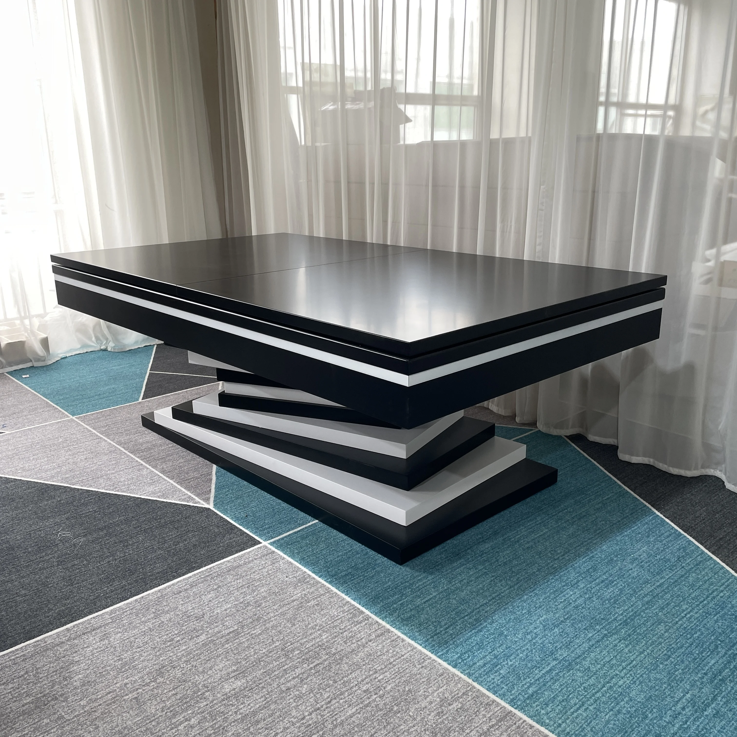 2025 Factory Custom Luxury Billiards Table 8ft 9ft Pool Table Oak Modern 3 in 1 Dinning Top and Tennis Top for Modern Home