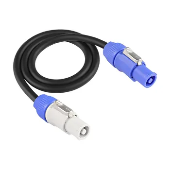 PowerCon Power Extension Cable Professional 3 PIN Male to Male Blue in to Gray Out Power Connector Cable for Stage Light