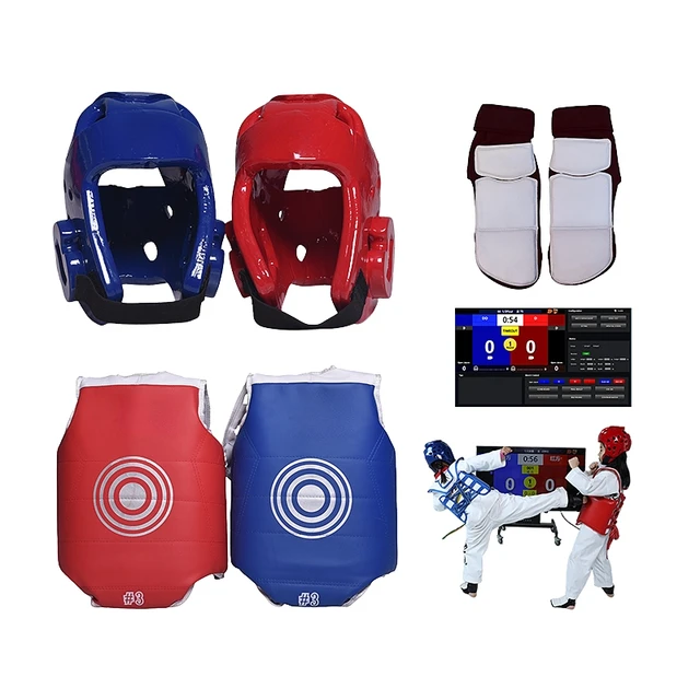 WT Certification Taekwondo Electronic Protective Device Waychamp Protective Gear Electronic Head Guard Chest Socks(Club Version)