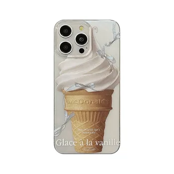 Summer Bowknot Ice Cream Glitter Protective Shockproof Mobile Phone Accessories Cover Case For iPhone 11 12 13 14 15 Pro Max