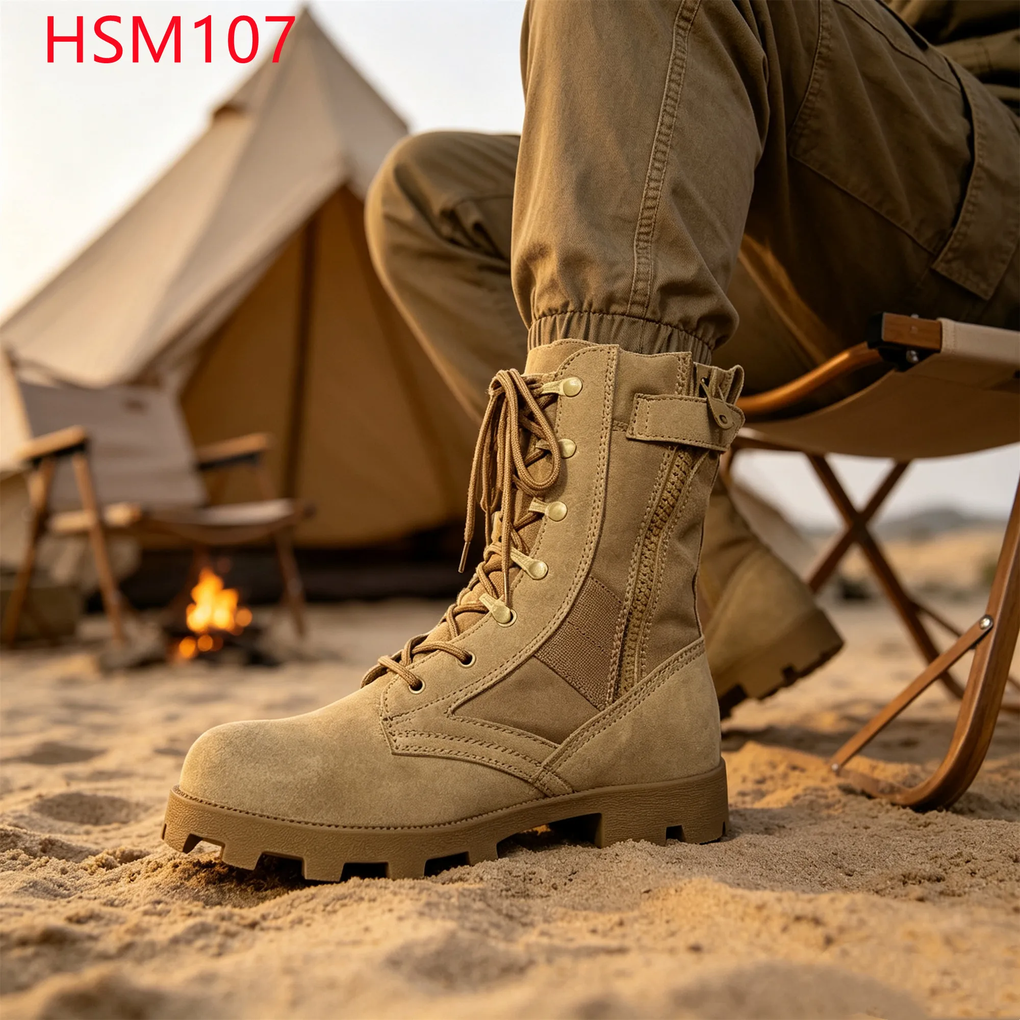 LXG,Alpine Travel Quality Suede Leather Hua Singh Combat Boots Desert-worthy Water-repellent Nylon Fabric Security Boots HSM107