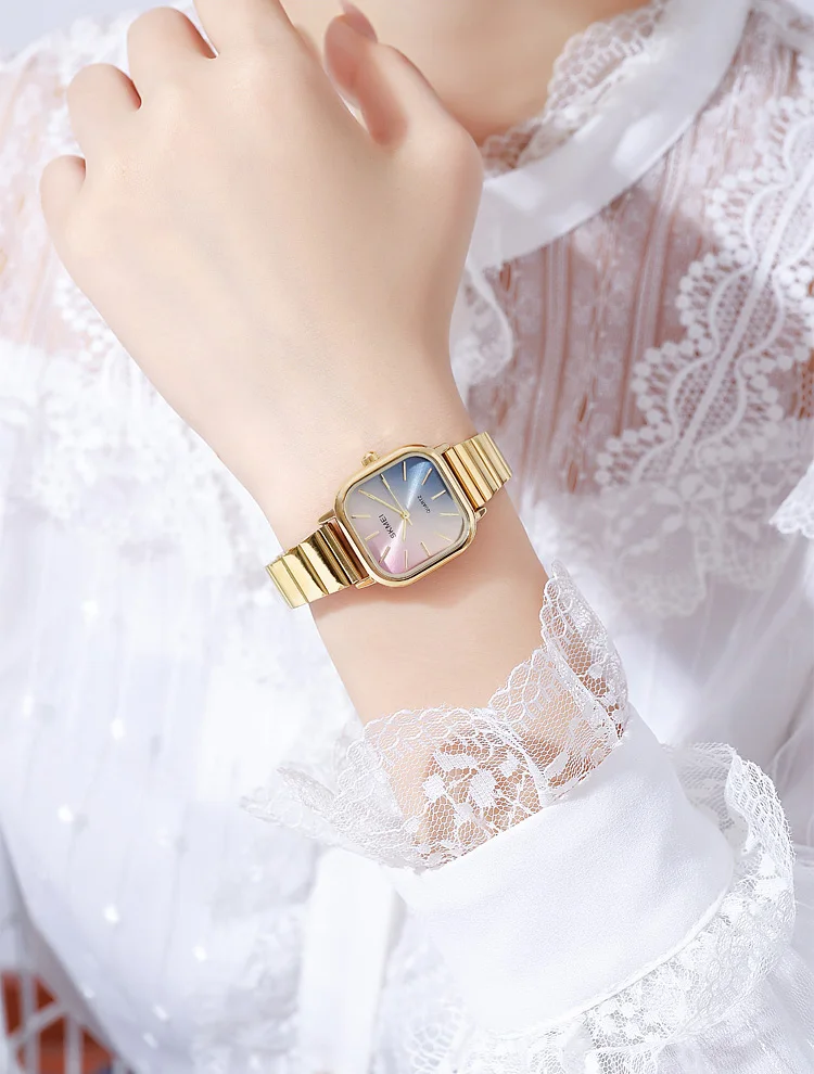 SKMEI 2190 Girls Watches Square Dial Colorful Analog Waterproof Minimalist MOQ 1 Pcs Watch for Lady Fashion Hot Sale