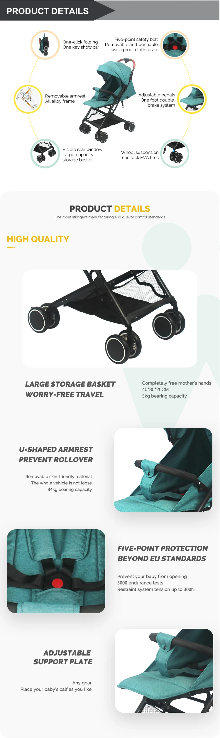 Factory direct sales baby 3 1 baby poussette bebe carrier