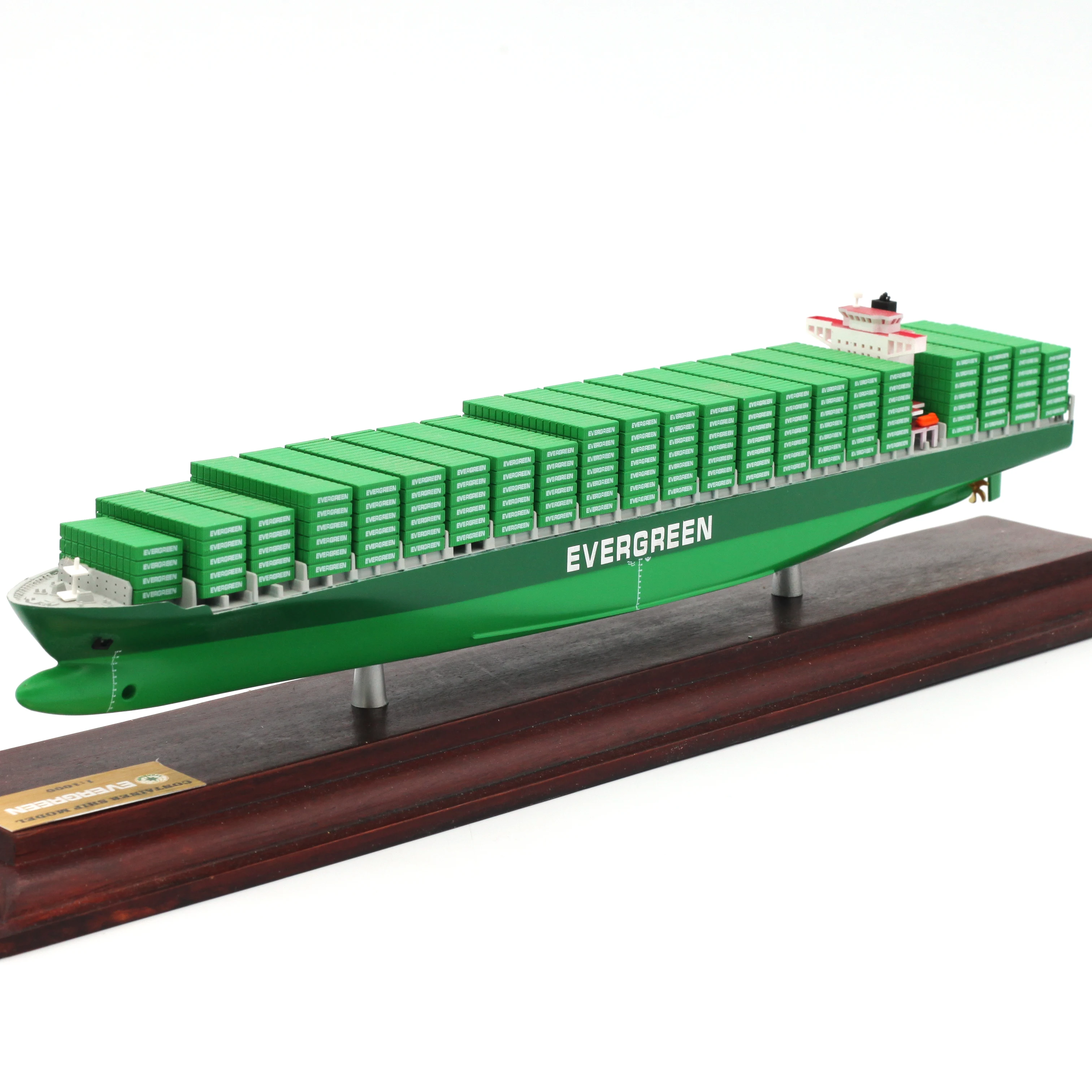 【A】EVERGREEN  Container Shipping Model  Customizable Miniature Model Cargo Ship Logistics Present Ocean Handmade Ship Model