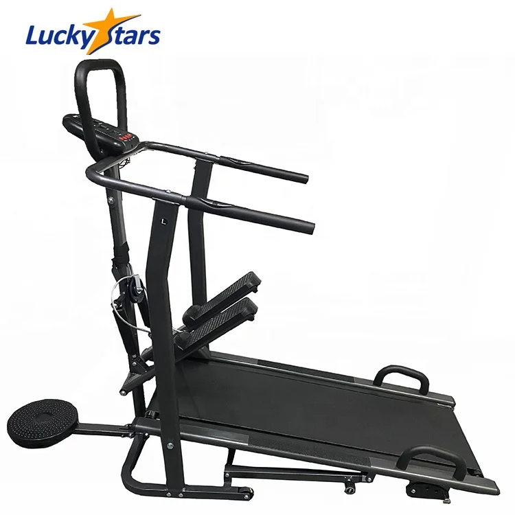 120-kg Max User Weight Manual Treadmill Running Machine for Home Gym 4 in 1 Multifunction Foldable Treadmill
