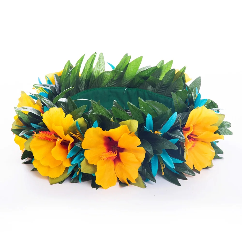 Заводской поставщик, листья гибискуса из искусственного шелка, гавайский Хаку для праздничных праздников