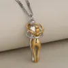Silver and gold-single pendant