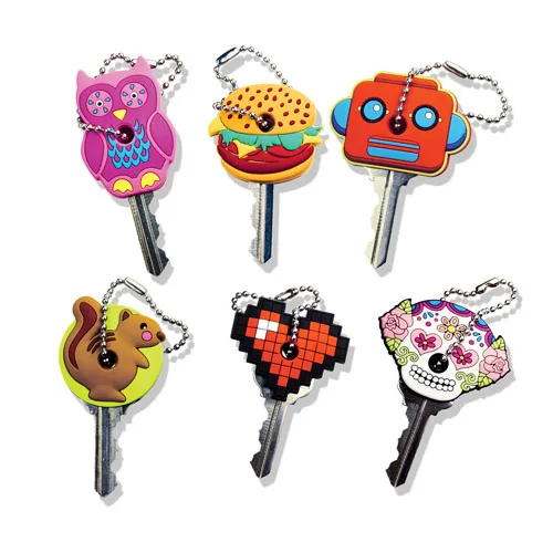 Free Sample Factory Custom Cartoon Plastic Pvc Rubber Silicone Car Key Cover Door Key Ring Cap Custom Silicon Key Cover