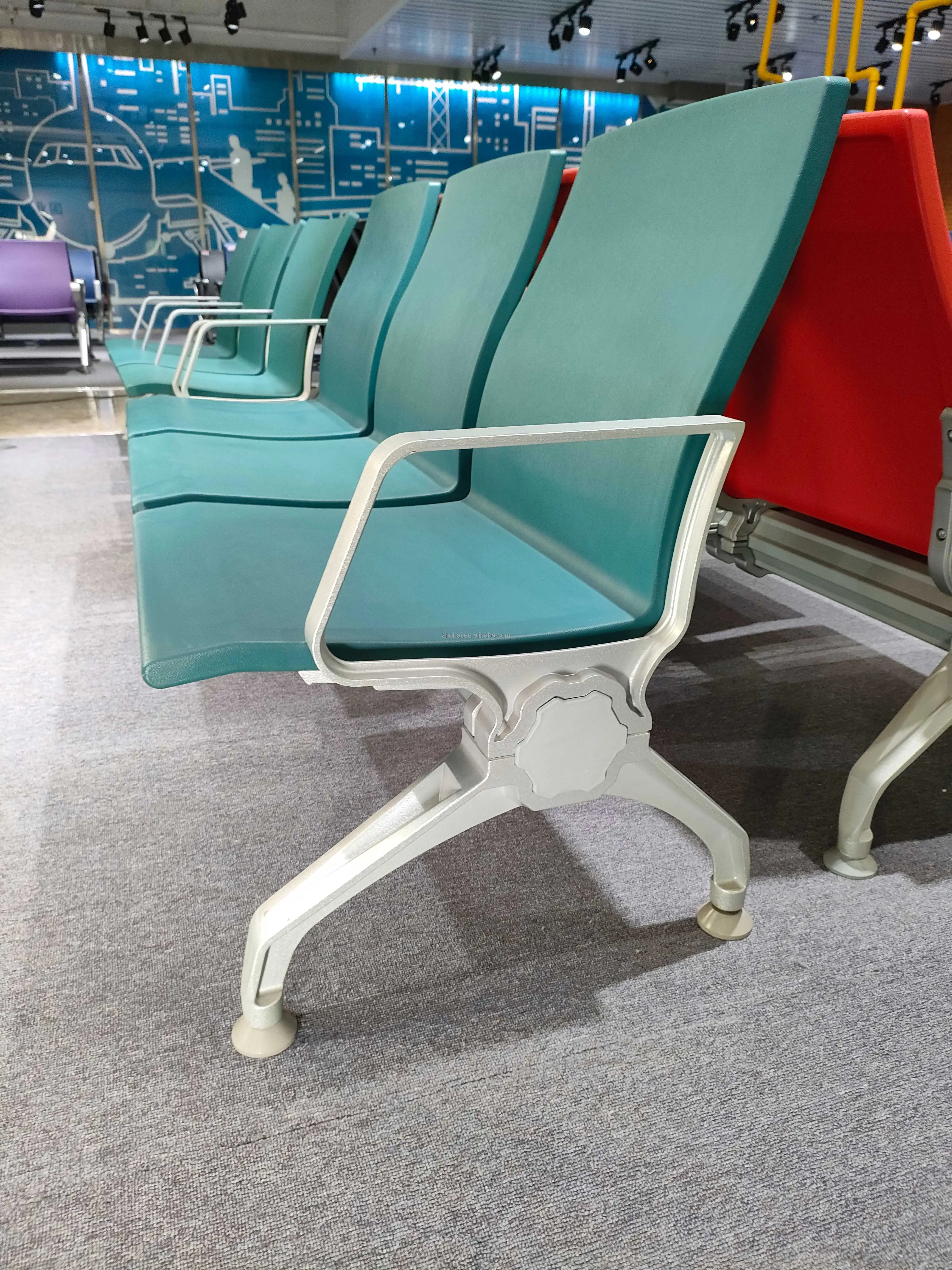 Customized High Quality 3 Seat Modern Commercial PU Hospital Waiting Chairs School Gym Public Areas Chair 5-Year Warranty 3