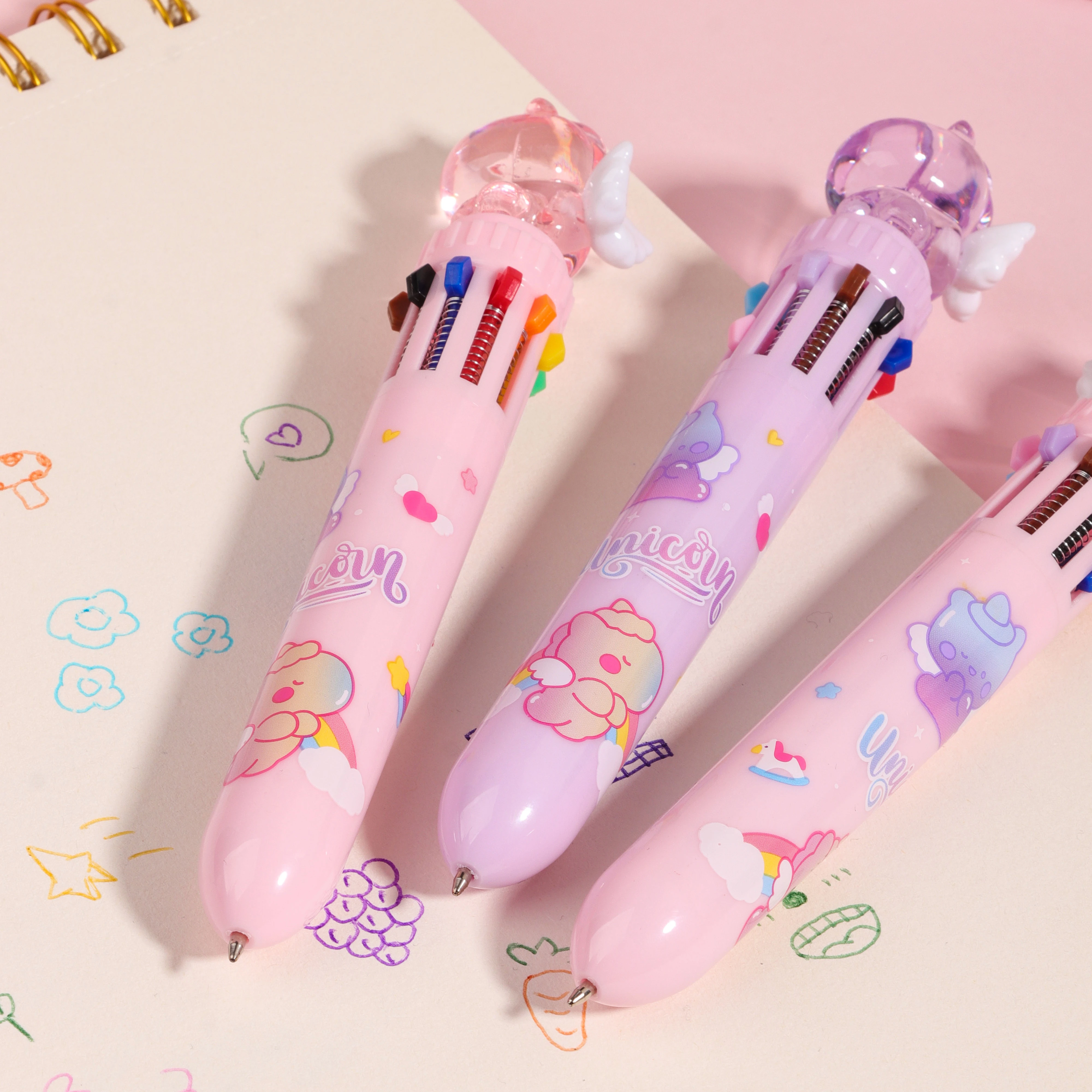 DcnrInsr 100 Stylos Rose En Vrac - Stylos à Bille Rétractables Encre Noire Idéaux Pour Bureau, Femmes Et Filles - Parfaits Pour Cadeaux Et Sensibilisation