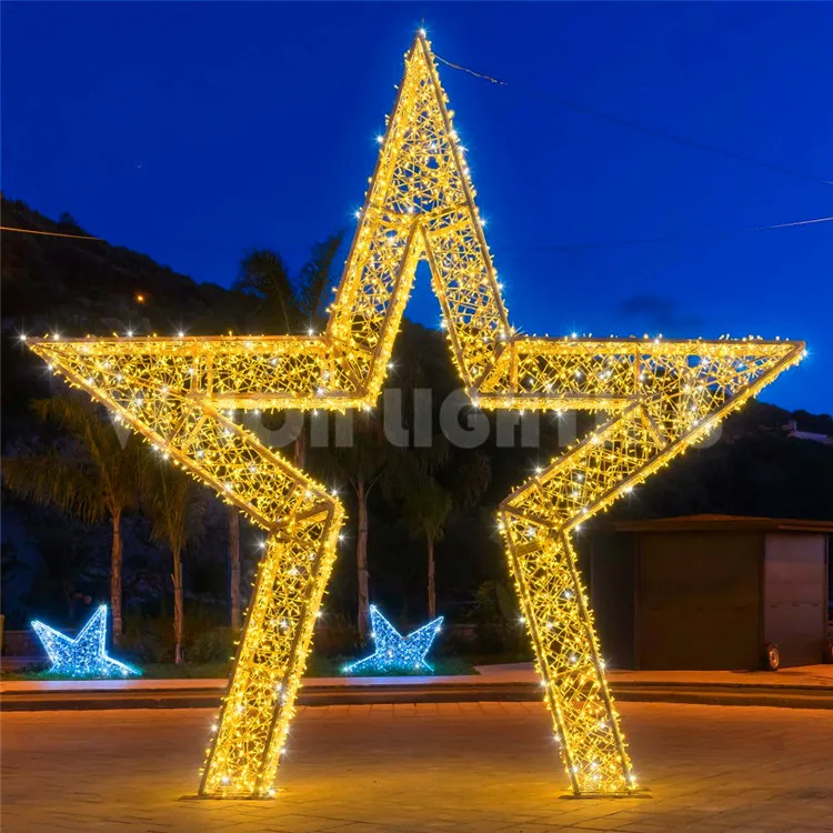 Parkdekoration Warmweier Weihnachts-Stern mit LED-Beleuchtung  Riesiger  Weihnachtsstern, Groe Weihnachtssterndekoration