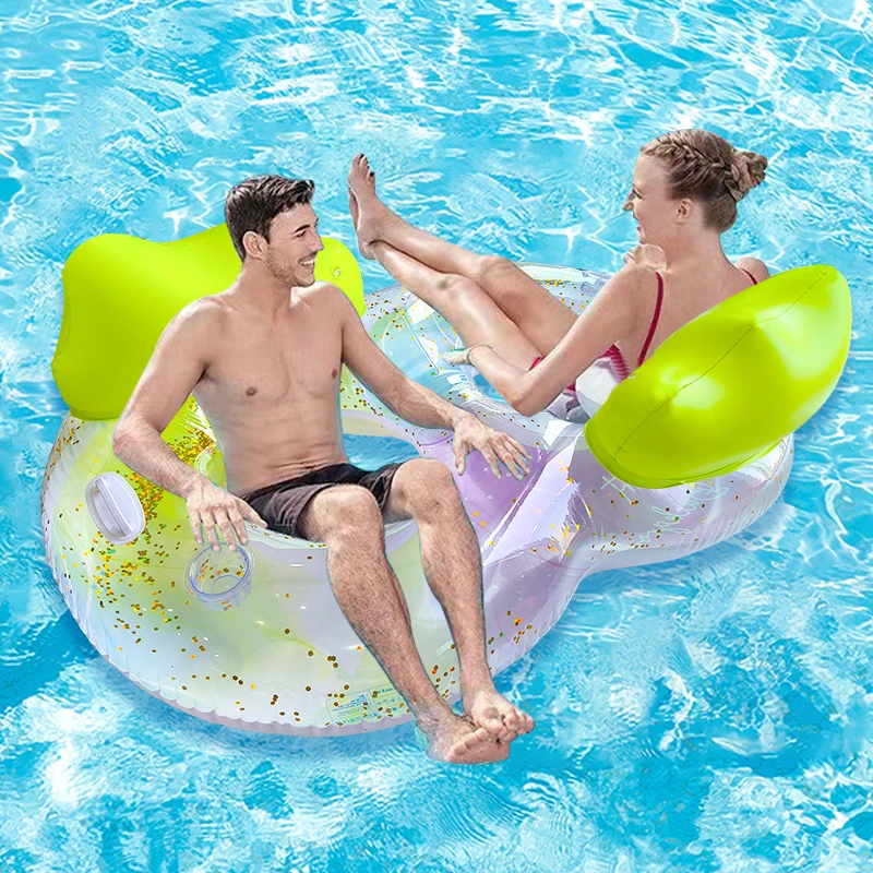 New Developed Shine Glitter Inflatable Pool Float Two-person