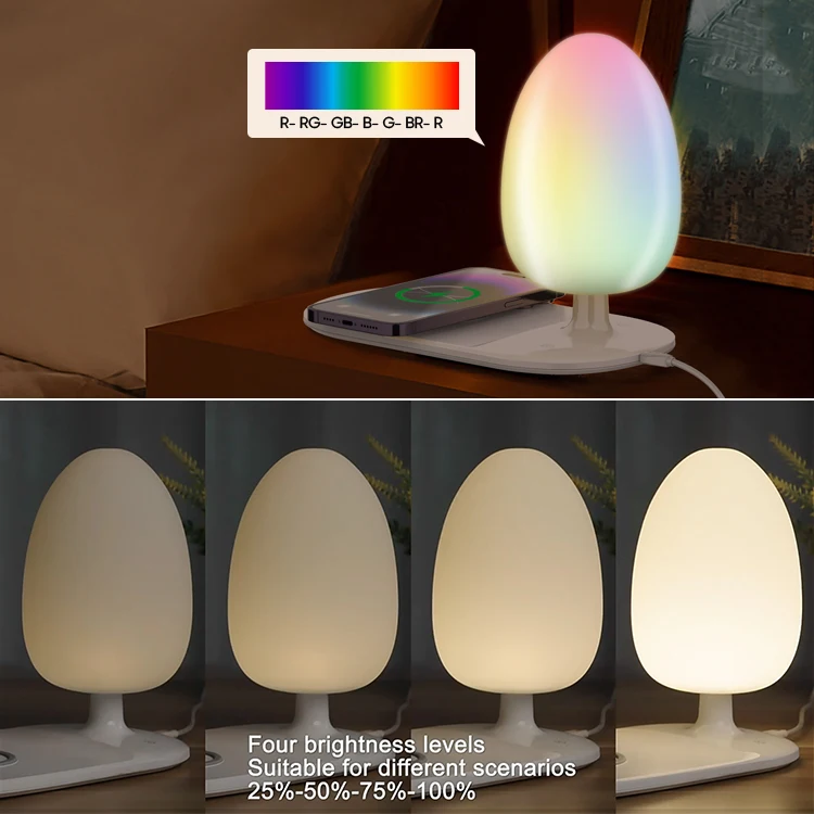 LDNIO Y3 Lampada Notturna Con Caricabatterie Wireless Qi – Bianco