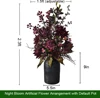Grappolo di Orchidee Viola Reale con Vaso in Ceramica Maculata