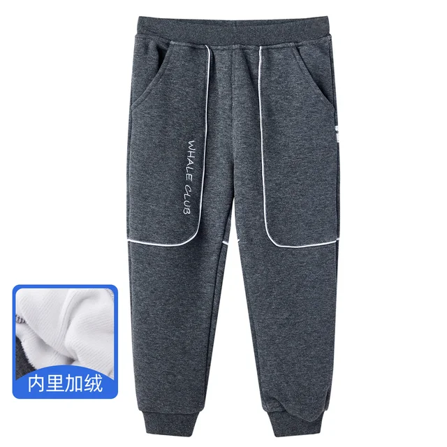 WHALE'C Autumn and Winter New Children's Clothing Boys' Pants Wearing Thickened Casual Pants Outside