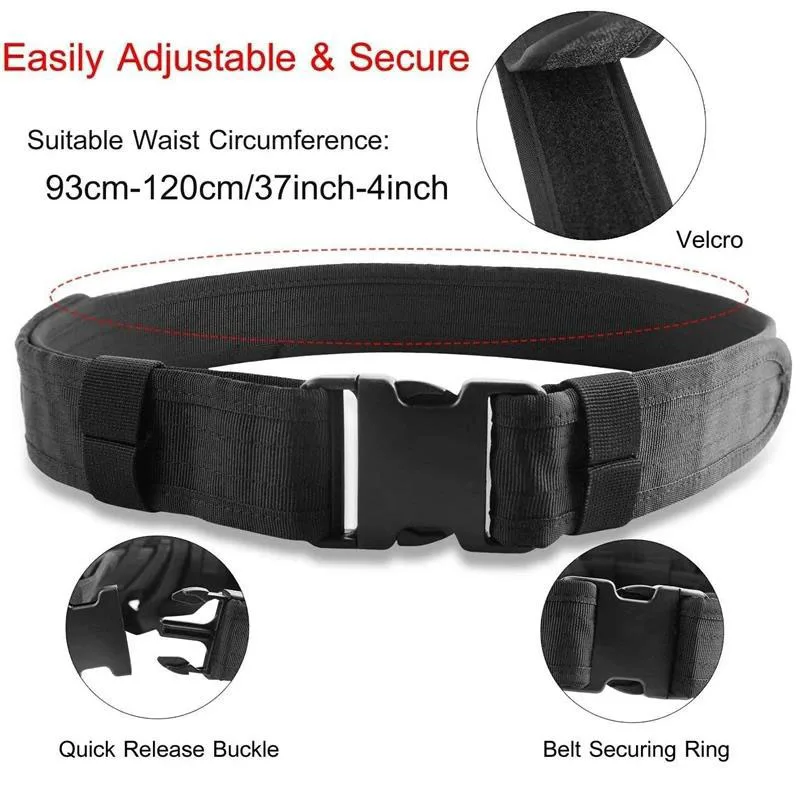 Premium Sport Enthusiasts Tactical Belt with Commonly Pouches Heavy Duty Training Belt Security Hunting Gear Waist Belts