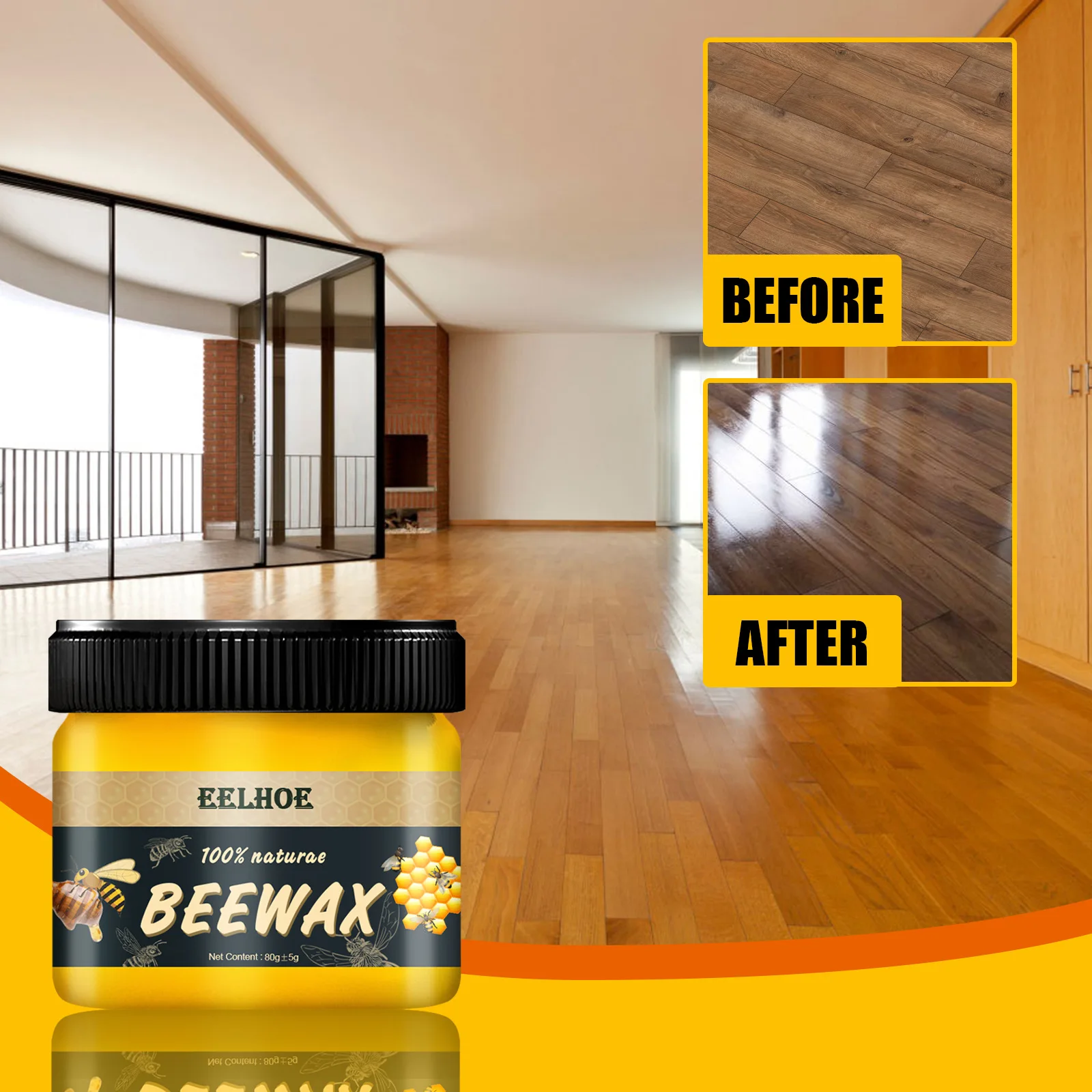 Eelhoe Natural Beeswax Wood Floor Care Beeswax Furniture Care Polishing