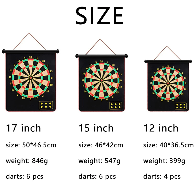 Double Sided Dartboard Set With Strong Darts Indoor Outdoor