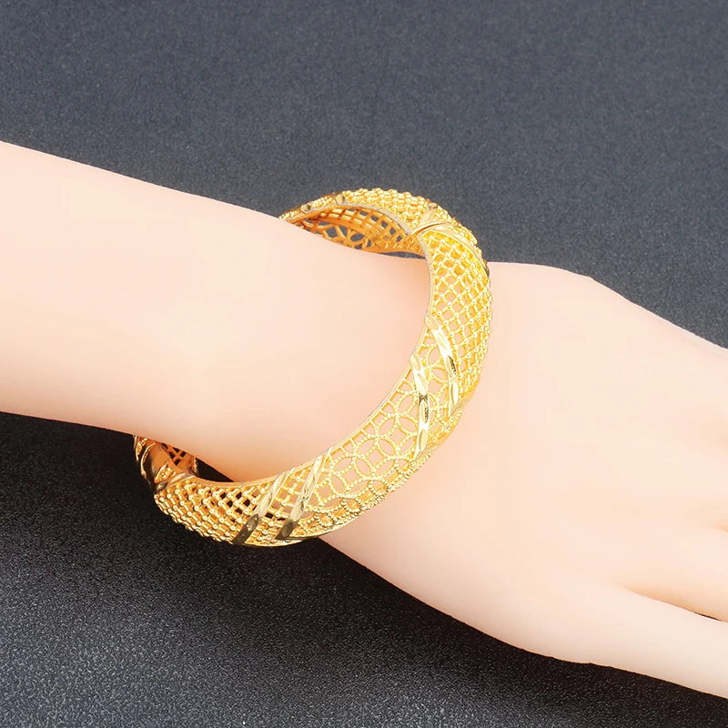 Dubai 24k Gold Plated Bracelets For Women Wedding Gold Plated Jewelry