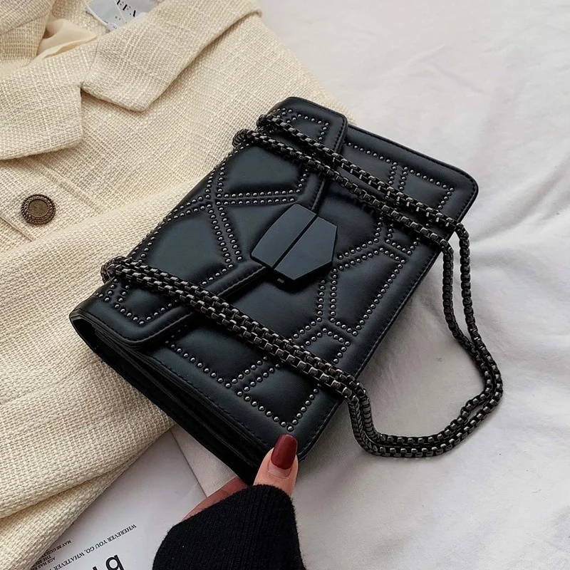 2025 Chic Rivet Chain Shoulder Bags & Handbags