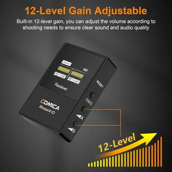 Comica BoomX-D2 - Wireless Microphone System for Cameras, Camcorders, Smartphones, Laptops, Compact Wireless Lavalier Lapel product image