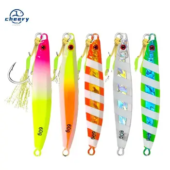 CHEERY New Style 30g 40g 60g 80g Colorful Laser Metal Jig Bait Fish Lure Artificial Metal Jig Lures with Assist Hook – Metal Jig – view 2