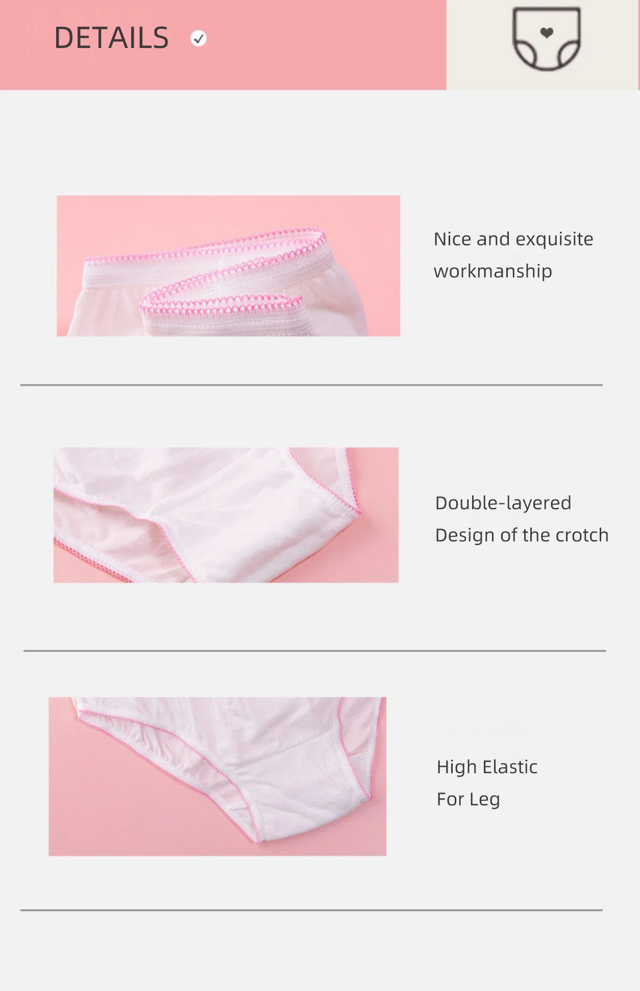 Pure Cotton Disposable Underwear Women Travel Disposable Nowash Panty